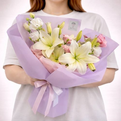 Букет с лилиями «Светлая гармония»